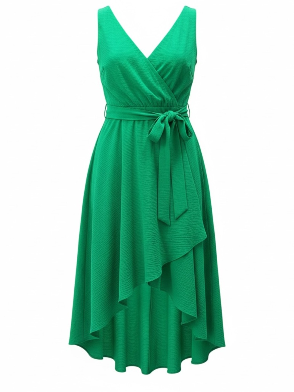 DKNY true green sleeveless faux wrap midi dress size 12